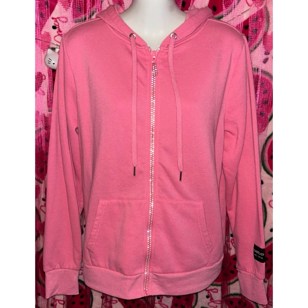 🩷 bebe Rhinestone Zip Up Hoodie